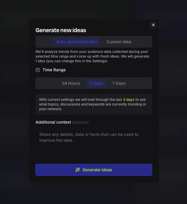 Generate New Ideas form