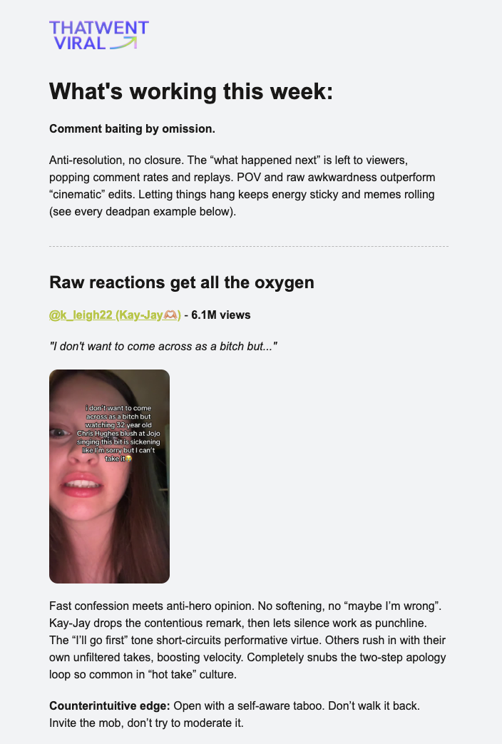 Newsletter preview underneath